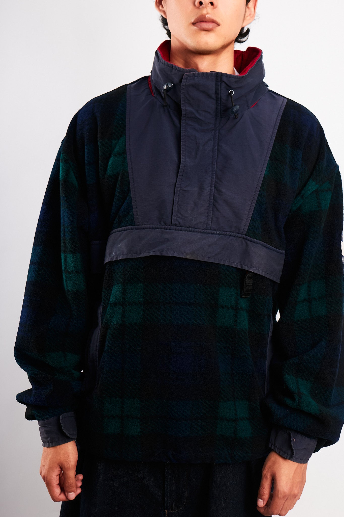 1990 Vintage Tommy Hilfiger Fleece Tartan Anorak (L)