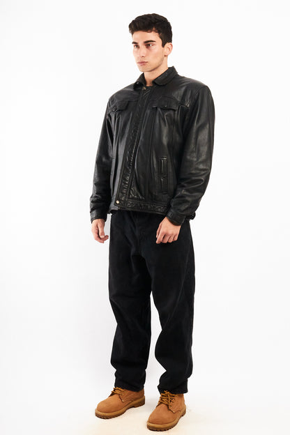 2000 Vintage Leather Sherpa Work Jacket (M/L)