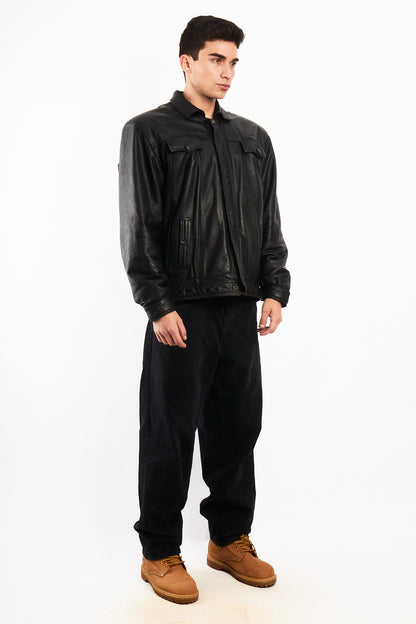 2000 Vintage Leather Sherpa Work Jacket (M/L)
