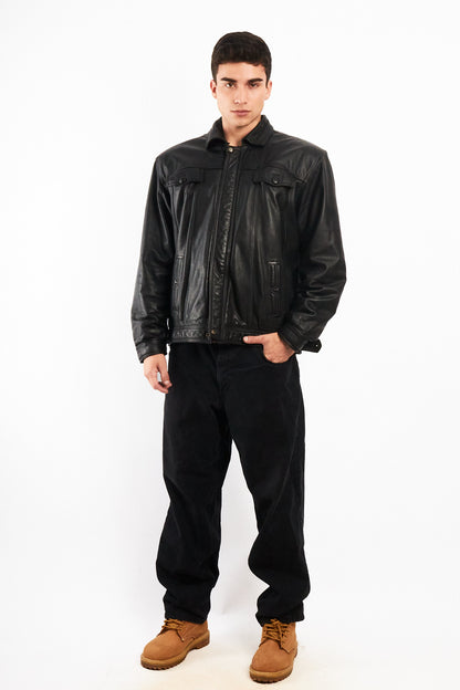2000 Vintage Leather Sherpa Work Jacket (M/L)
