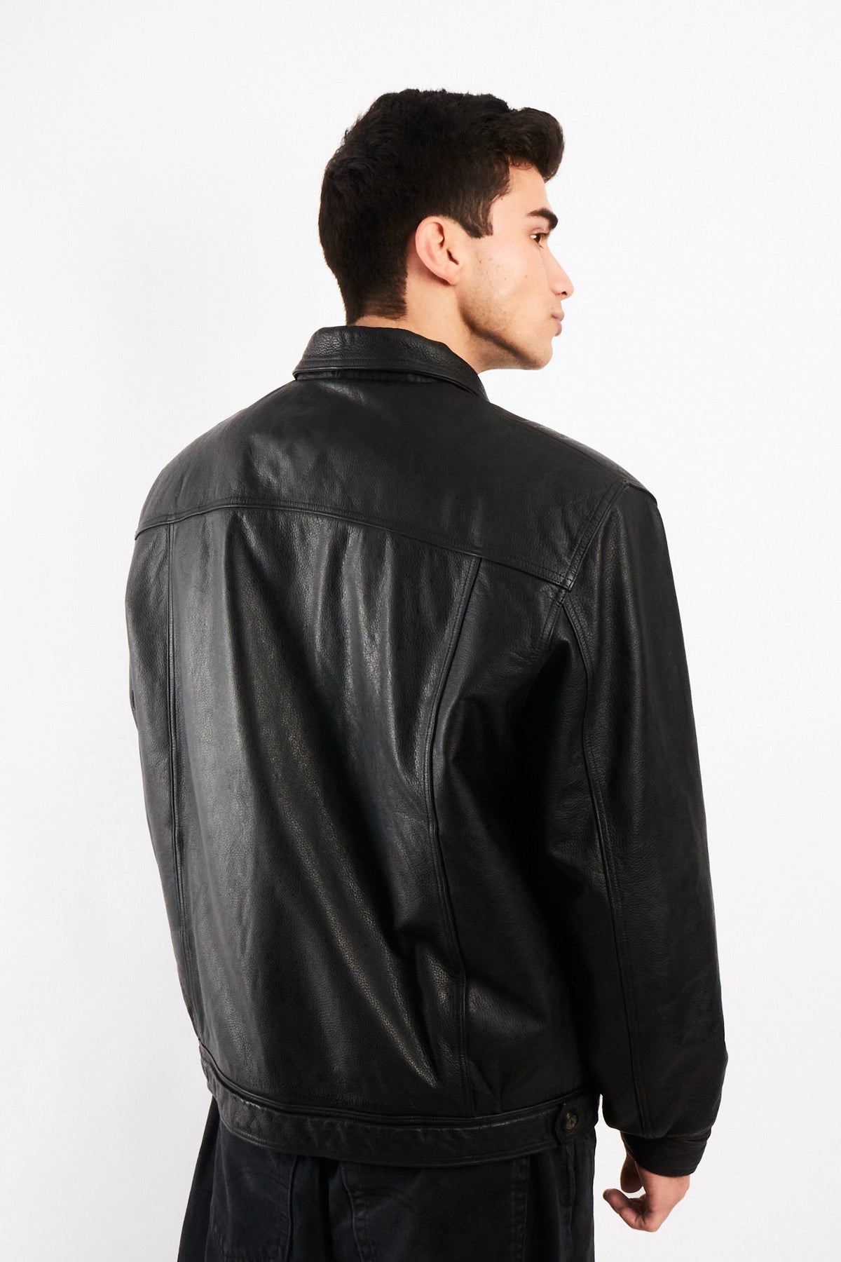 2000 Vintage Leather Sherpa Work Jacket (M/L)