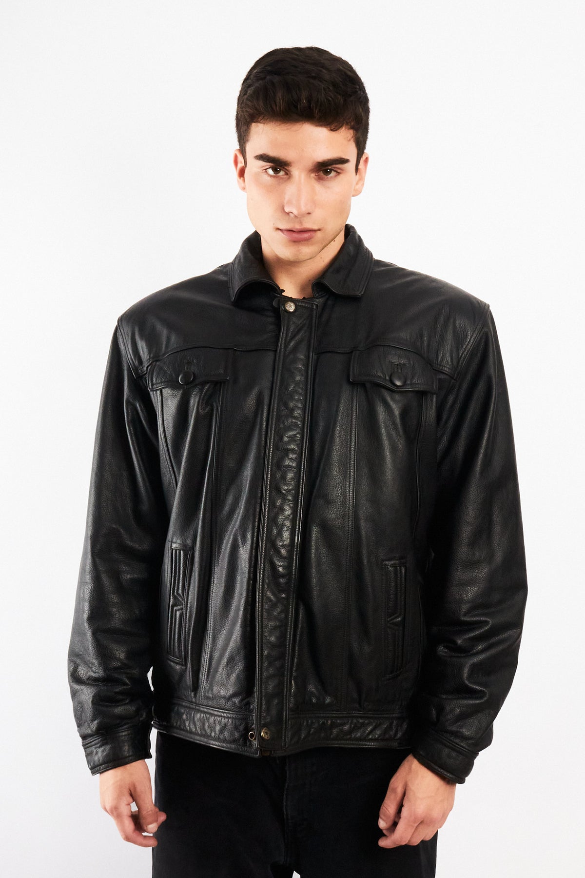 2000 Vintage Leather Sherpa Work Jacket (M/L)