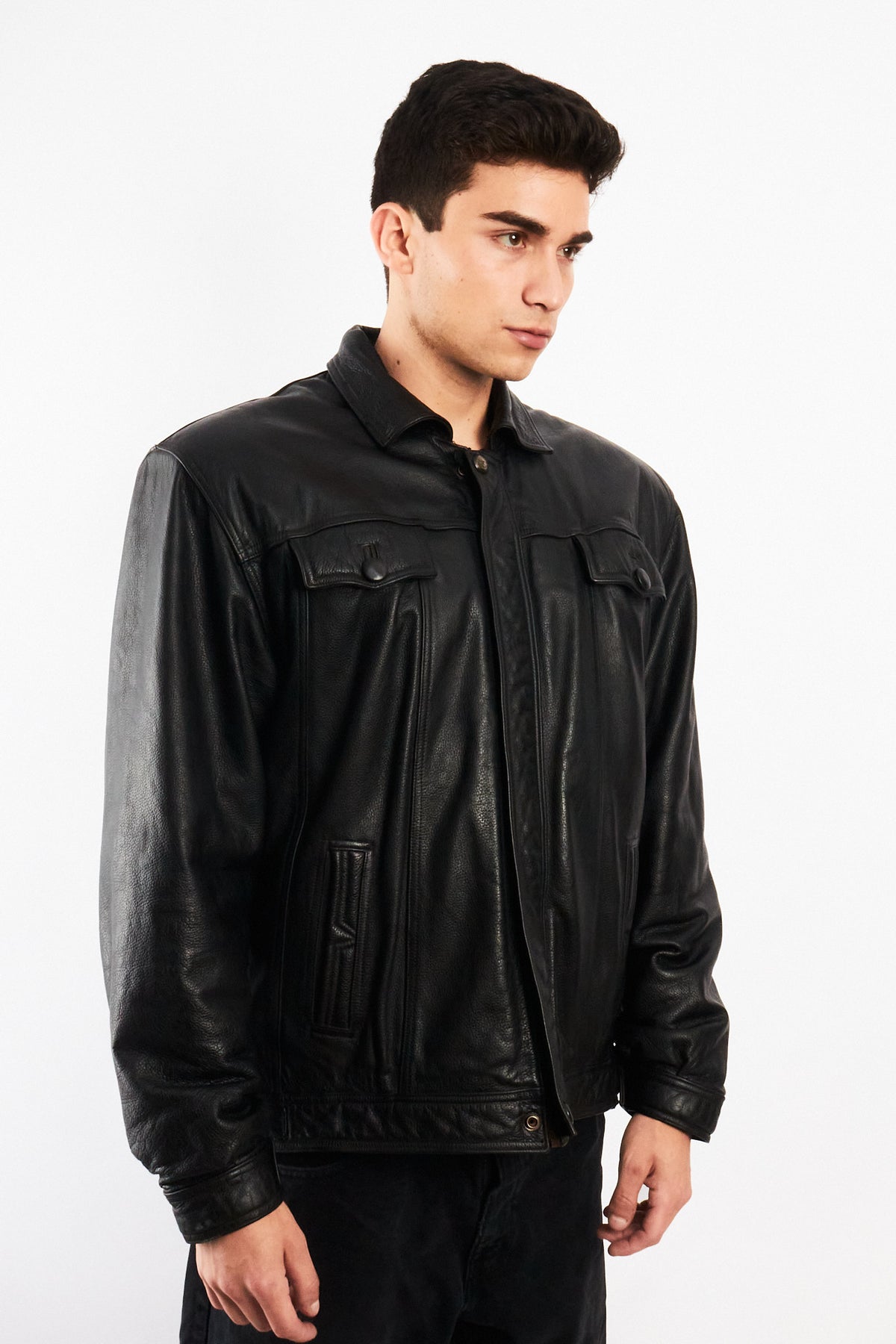 2000 Vintage Leather Sherpa Work Jacket (M/L)
