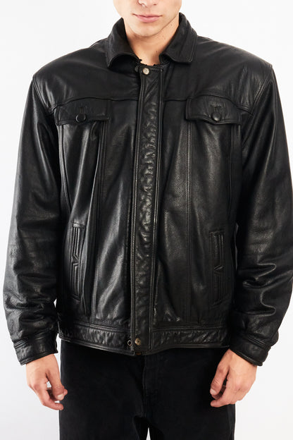 2000 Vintage Leather Sherpa Work Jacket (M/L)