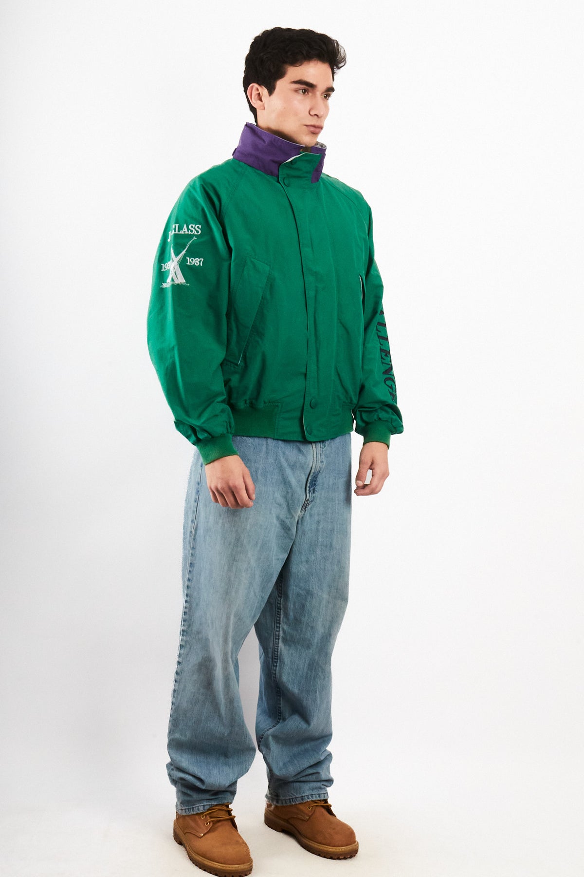 1990 Vintage Nautica Challenge J-Class 1930 Spellout Jacket (M/L)