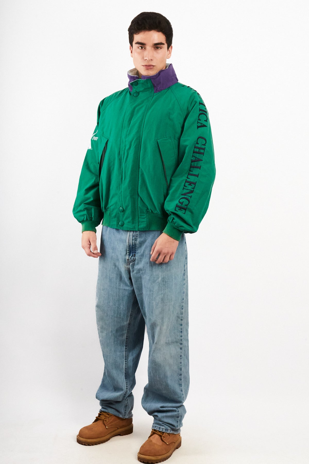 1990 Vintage Nautica Challenge J-Class 1930 Spellout Jacket (M/L)