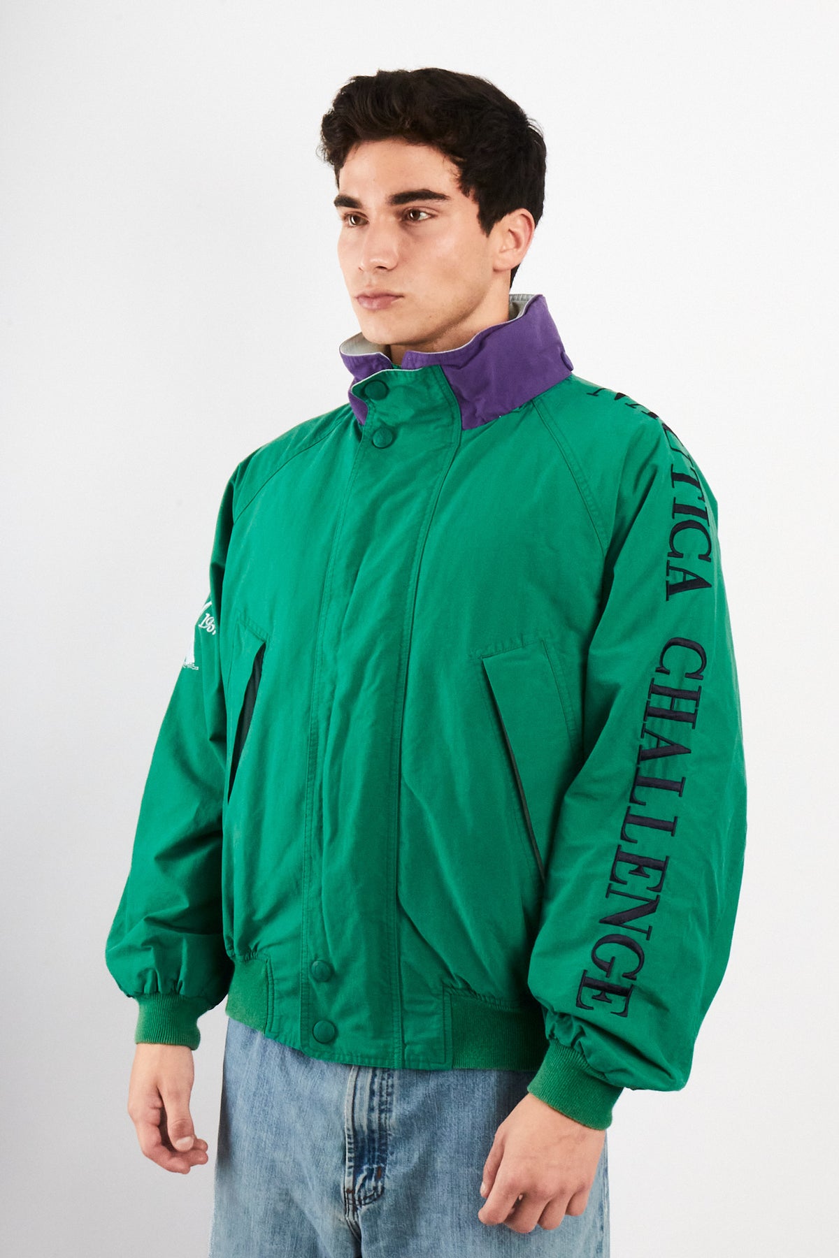 1990 Vintage Nautica Challenge J-Class 1930 Spellout Jacket (M/L)