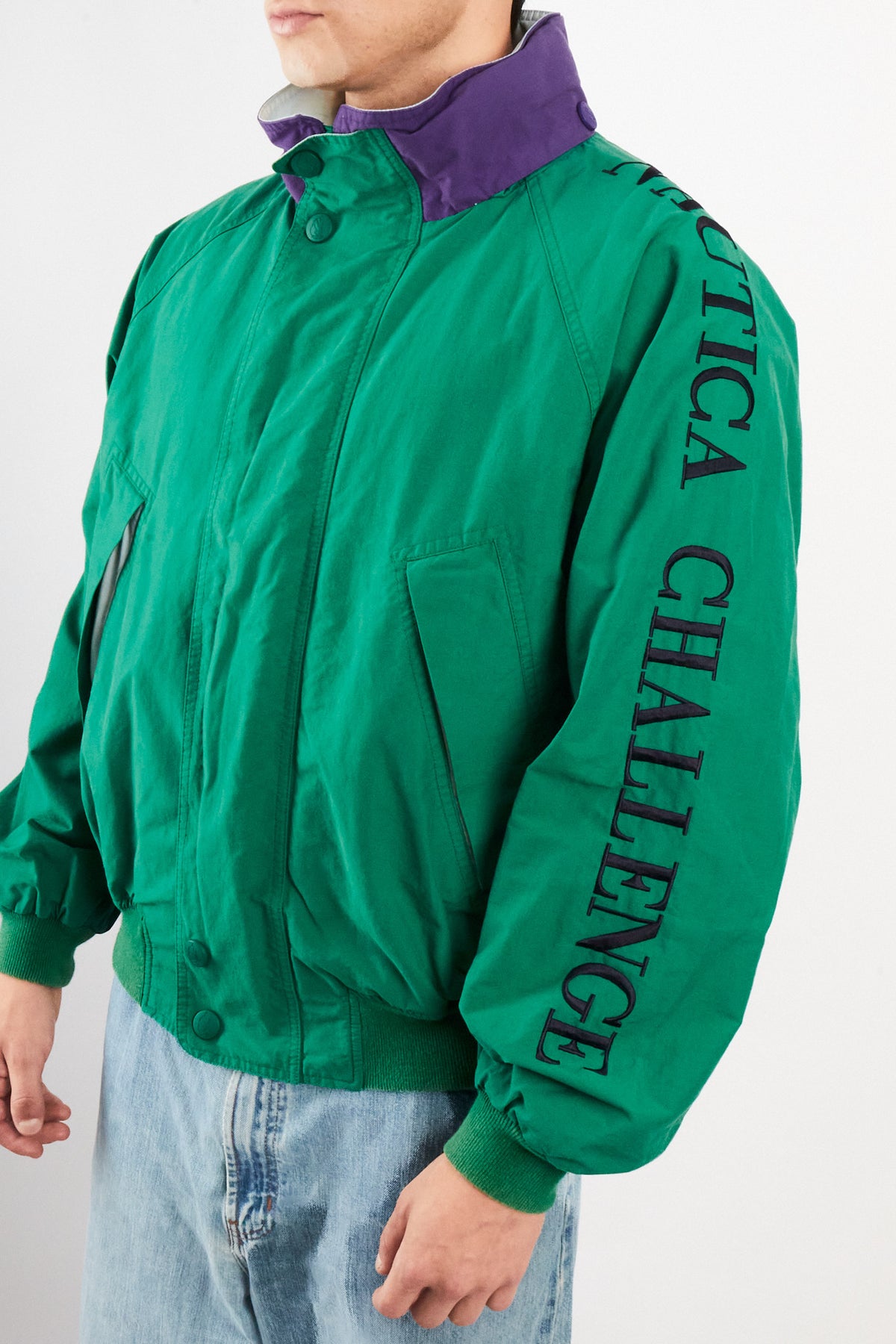 1990 Vintage Nautica Challenge J-Class 1930 Spellout Jacket (M/L)