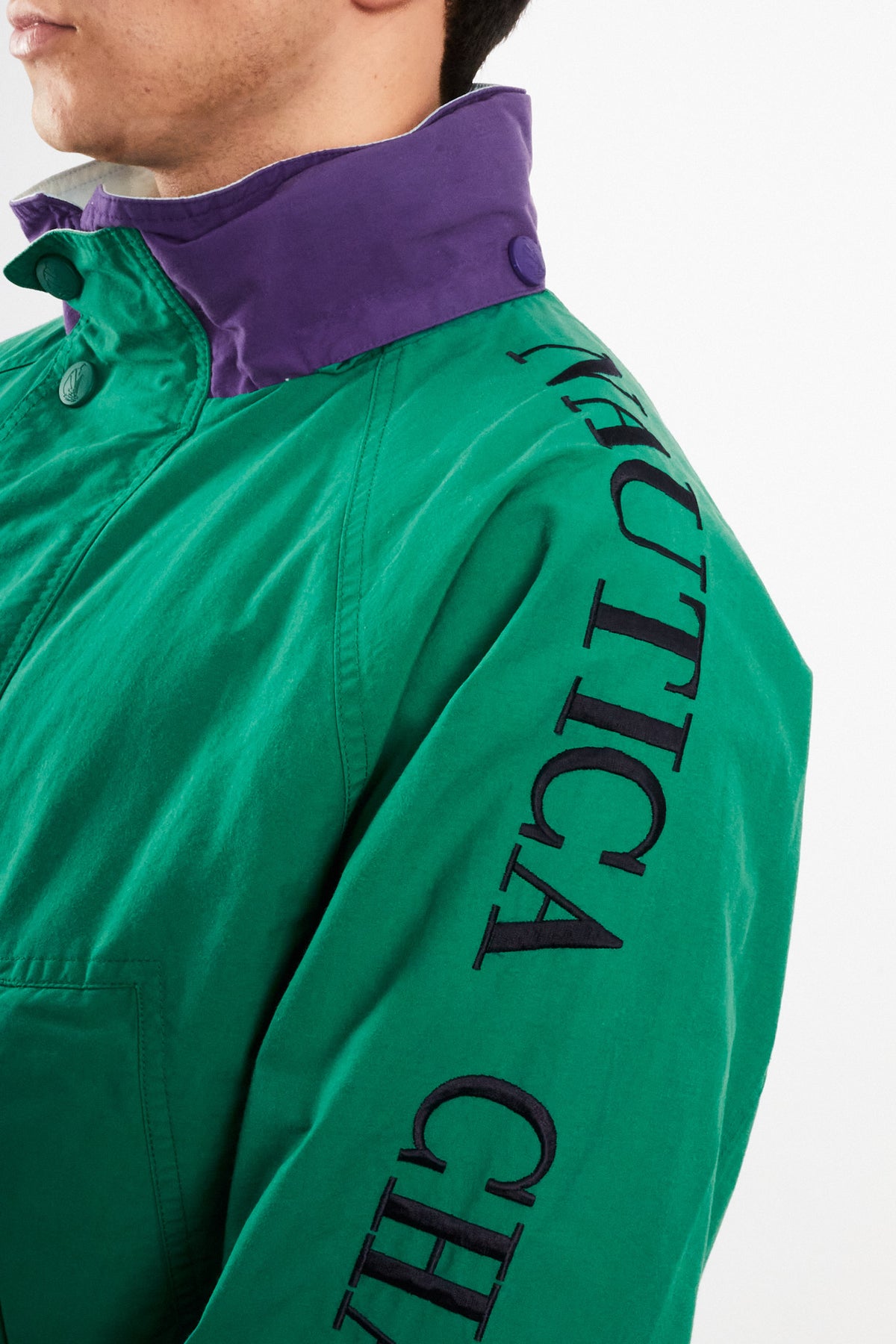 1990 Vintage Nautica Challenge J-Class 1930 Spellout Jacket (M/L)