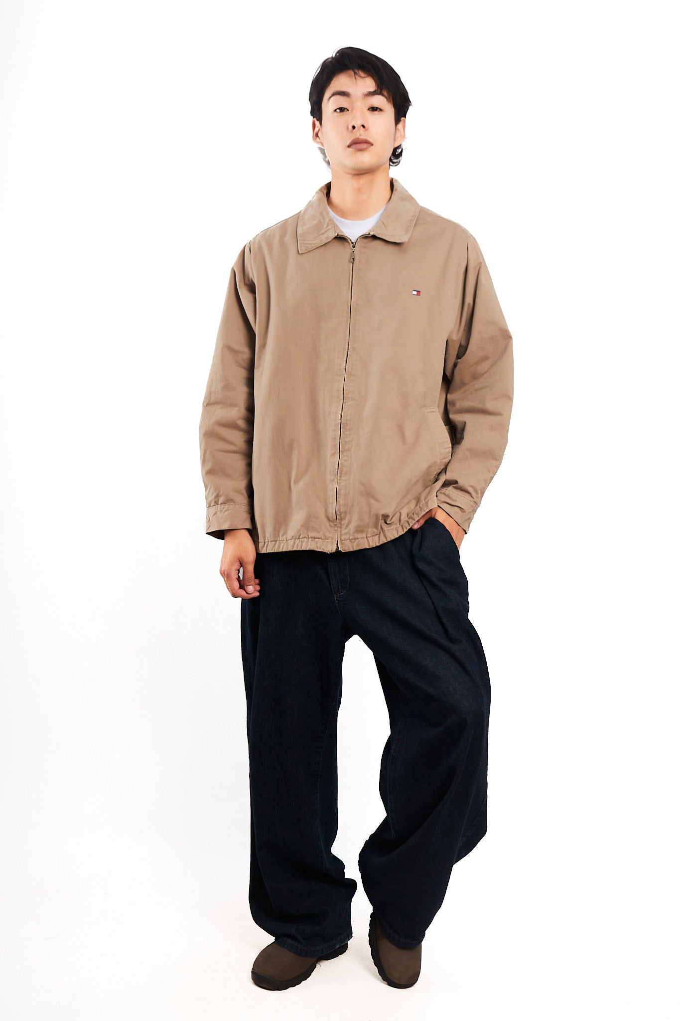 1990 Vintage Tommy Hilfiger Light Camel Harrington (L/XL)
