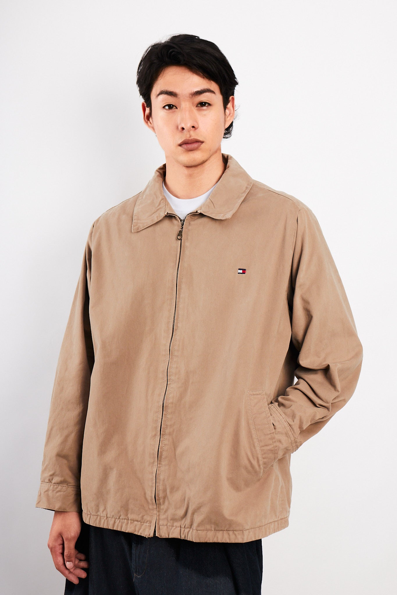 1990 Vintage Tommy Hilfiger Light Camel Harrington (L/XL)