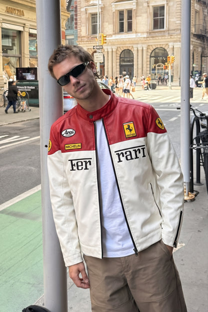 Scuderia Ferrari Red Edition Vegan Leather Racing Jacket