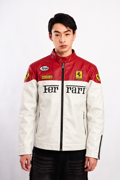 Scuderia Ferrari Red Edition Vegan Leather Racing Jacket