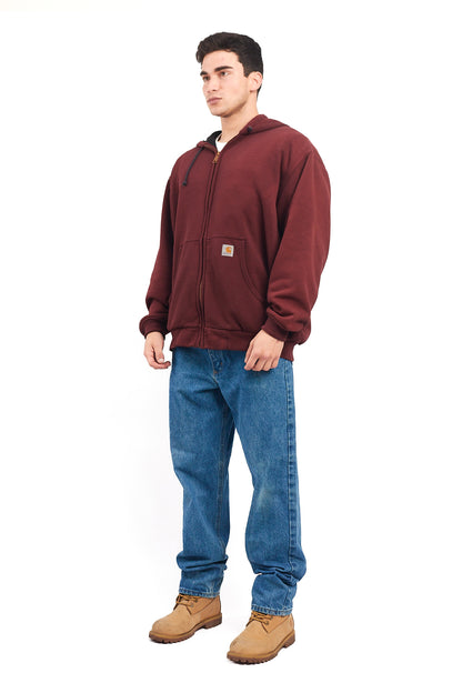 Vintage Carhartt Port Wine Heavy Cotton Hooded Jacket (L)