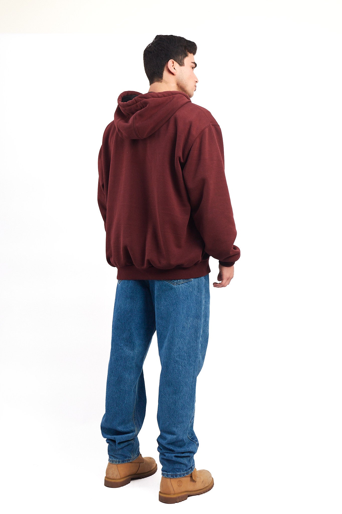 Vintage Carhartt Port Wine Heavy Cotton Hooded Jacket (L)