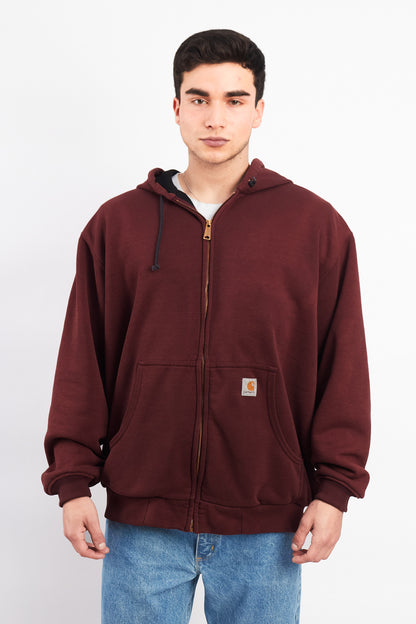 Vintage Carhartt Port Wine Heavy Cotton Hooded Jacket (L)