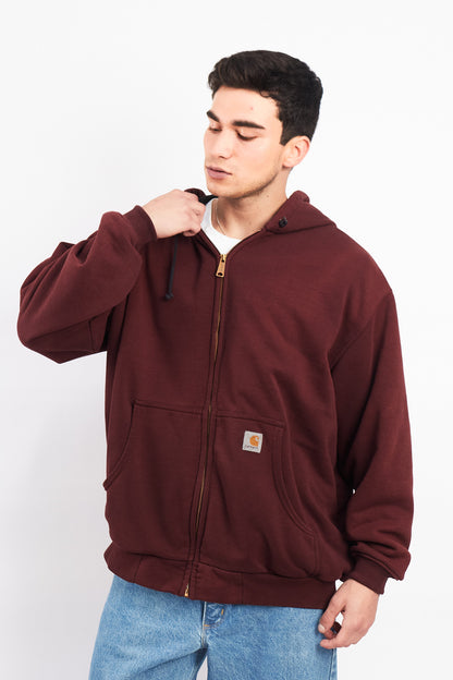 Vintage Carhartt Port Wine Heavy Cotton Hooded Jacket (L)