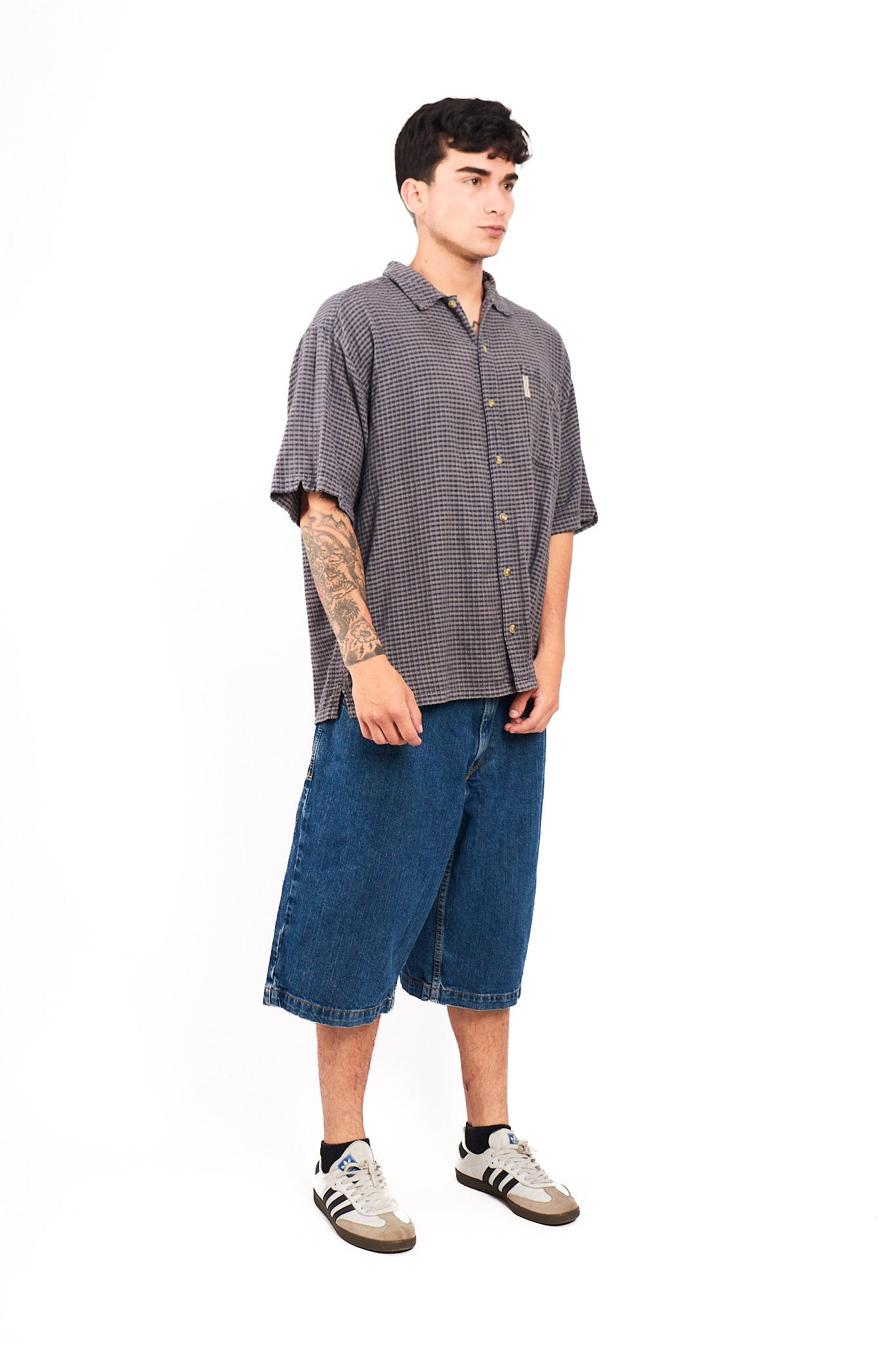 2000 Columbia Gray Striped Shirt (L/XL)