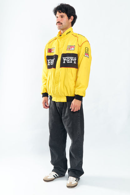 2000 Vintage Gold Ferrari Michael Schumacher Racing Jacket (L/XL)