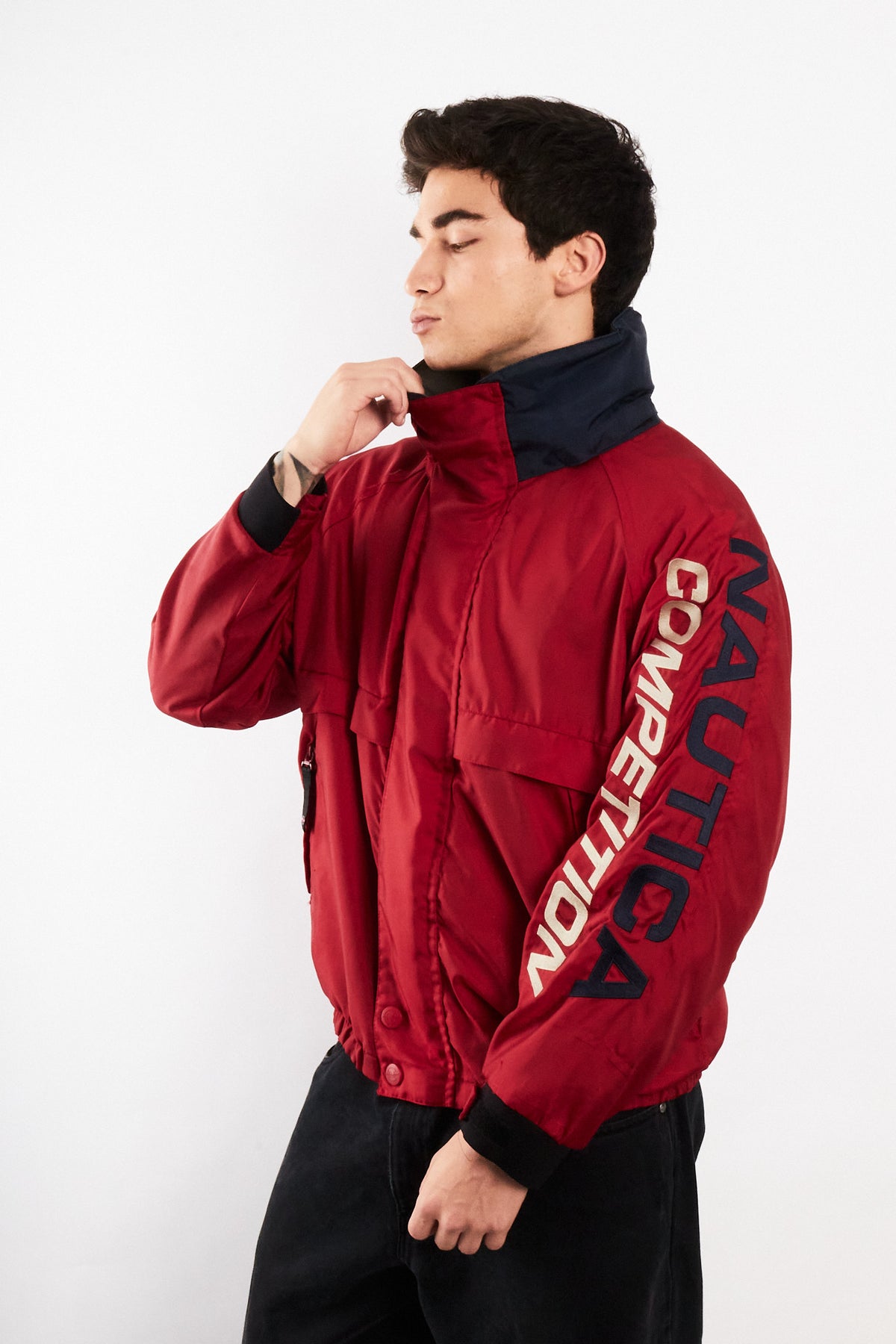 1990 Vintage Nautica Competition Impermeable Spellout Jacket (M)