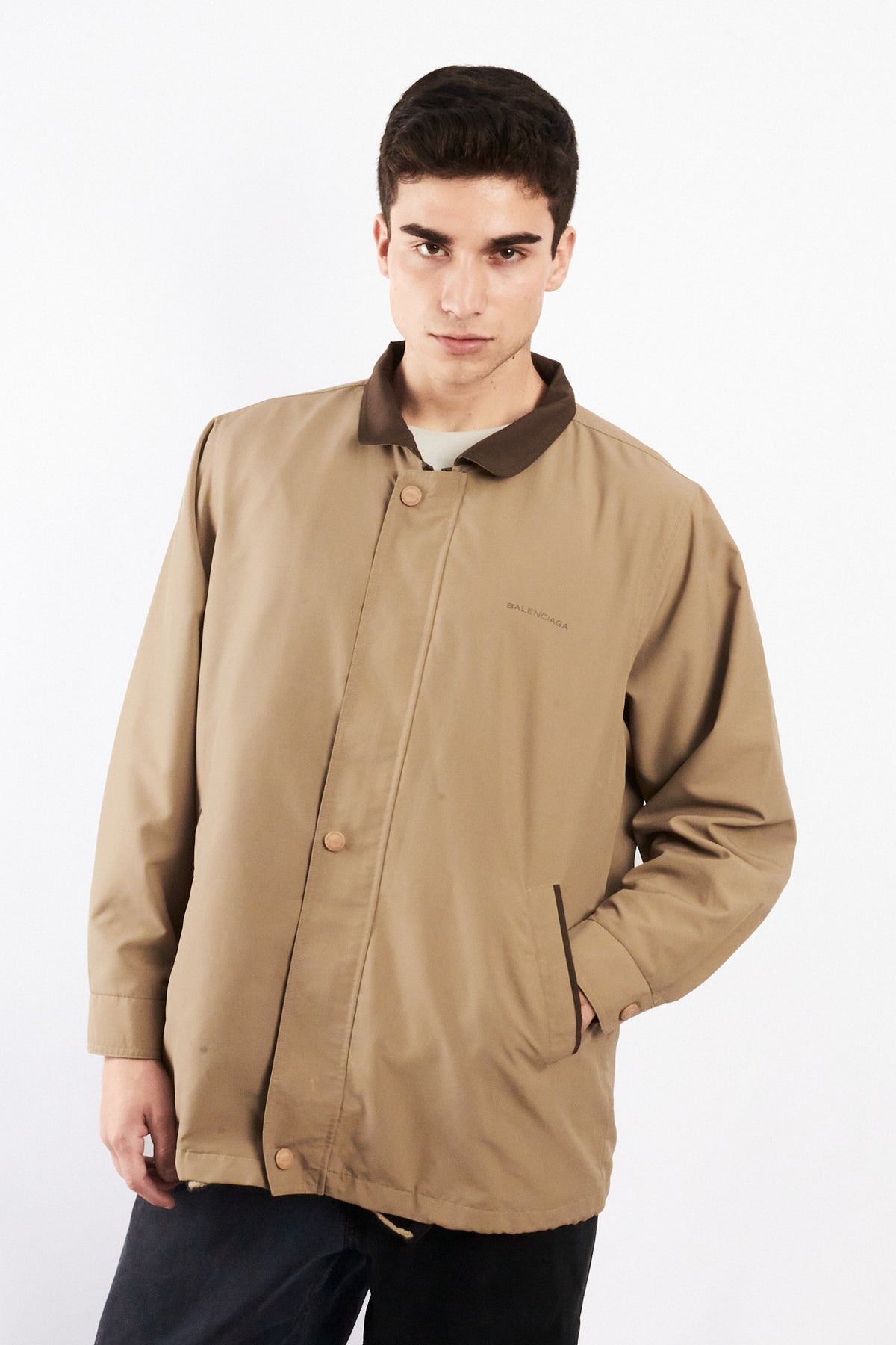 2000 Vintage Balenciaga Brown Collar Harrington (M/L)