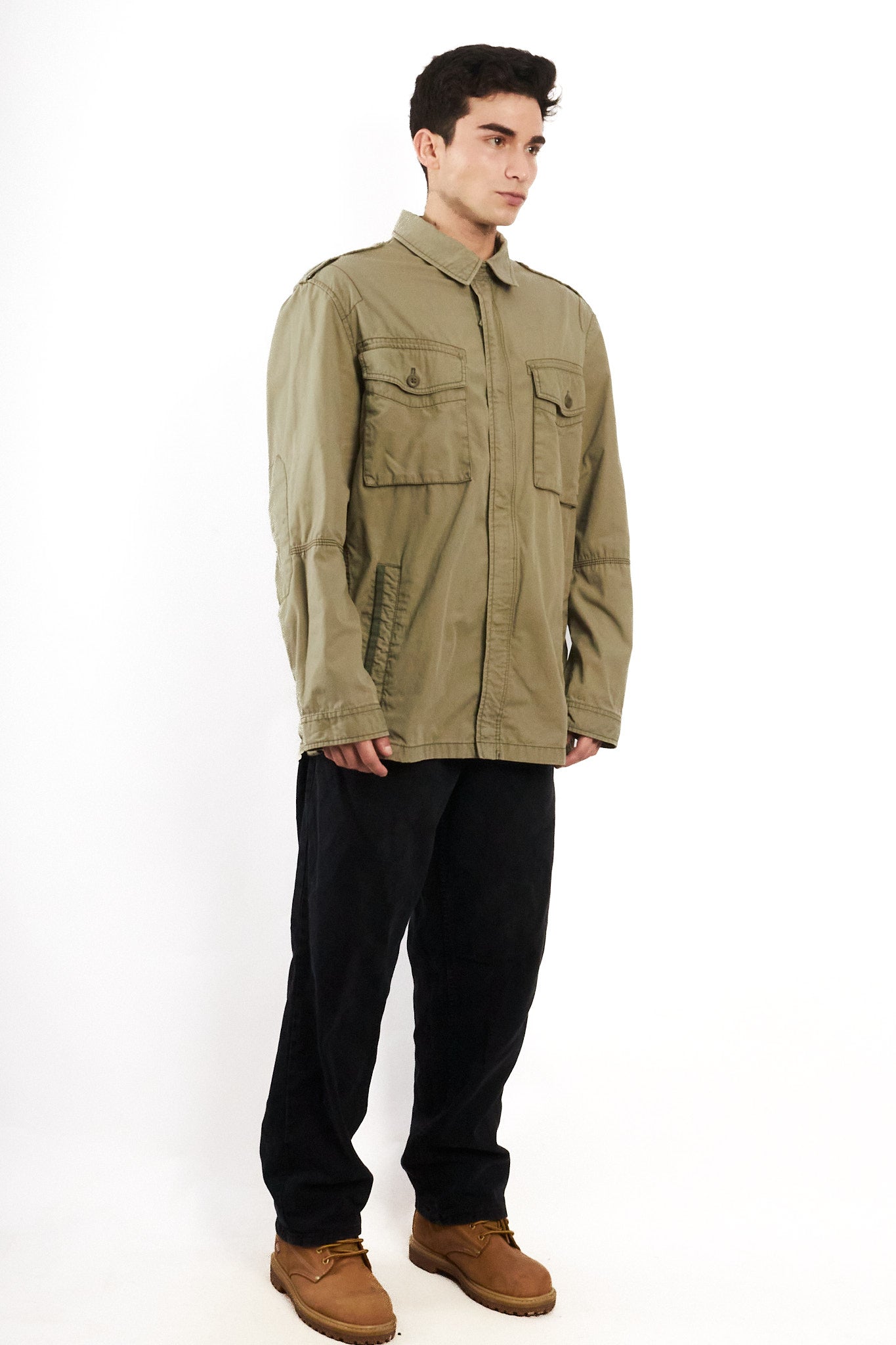 2000 Vintage Timberland Army Green Jacket (L/XL)
