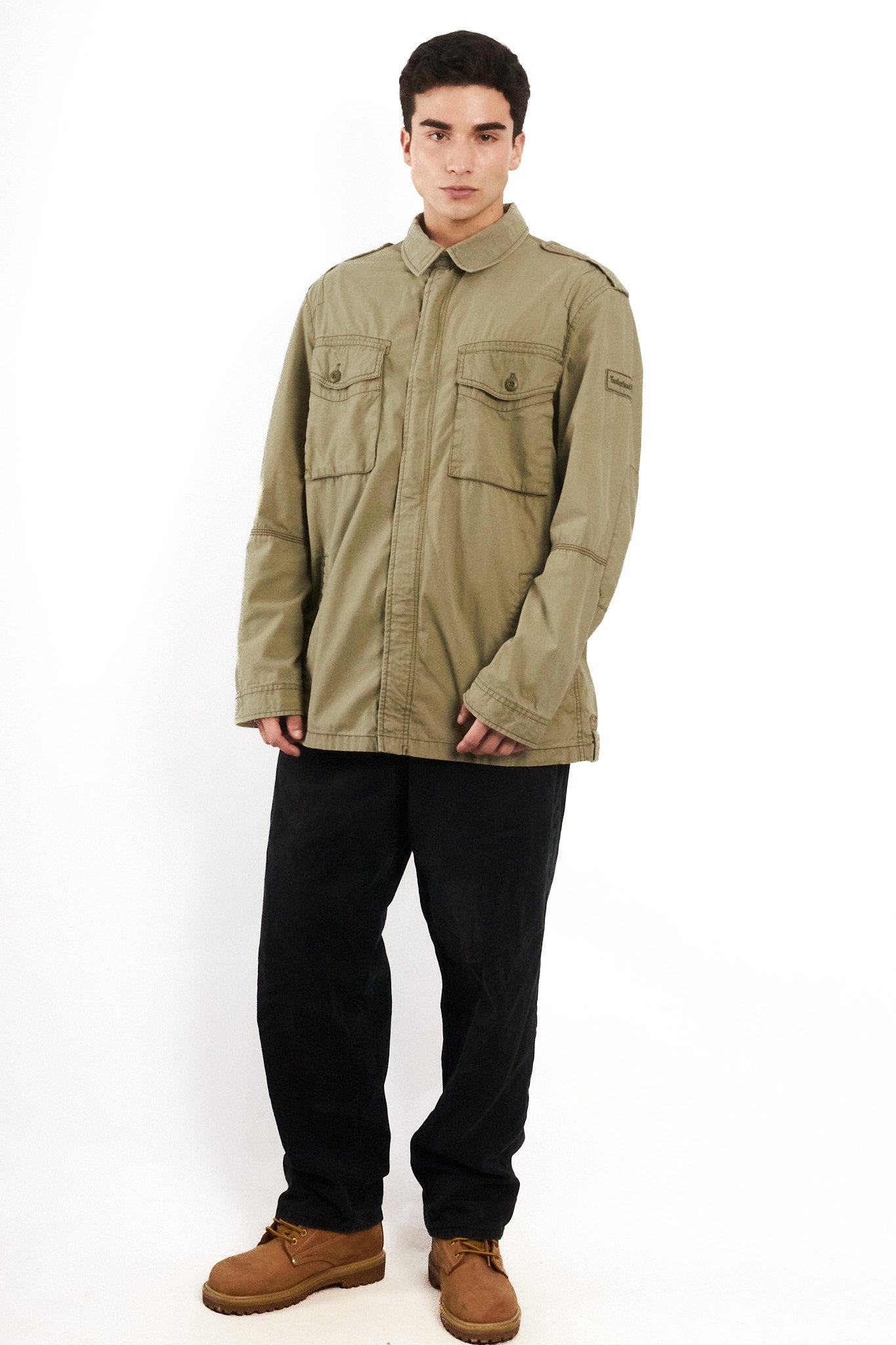 2000 Vintage Timberland Army Green Jacket (L/XL)