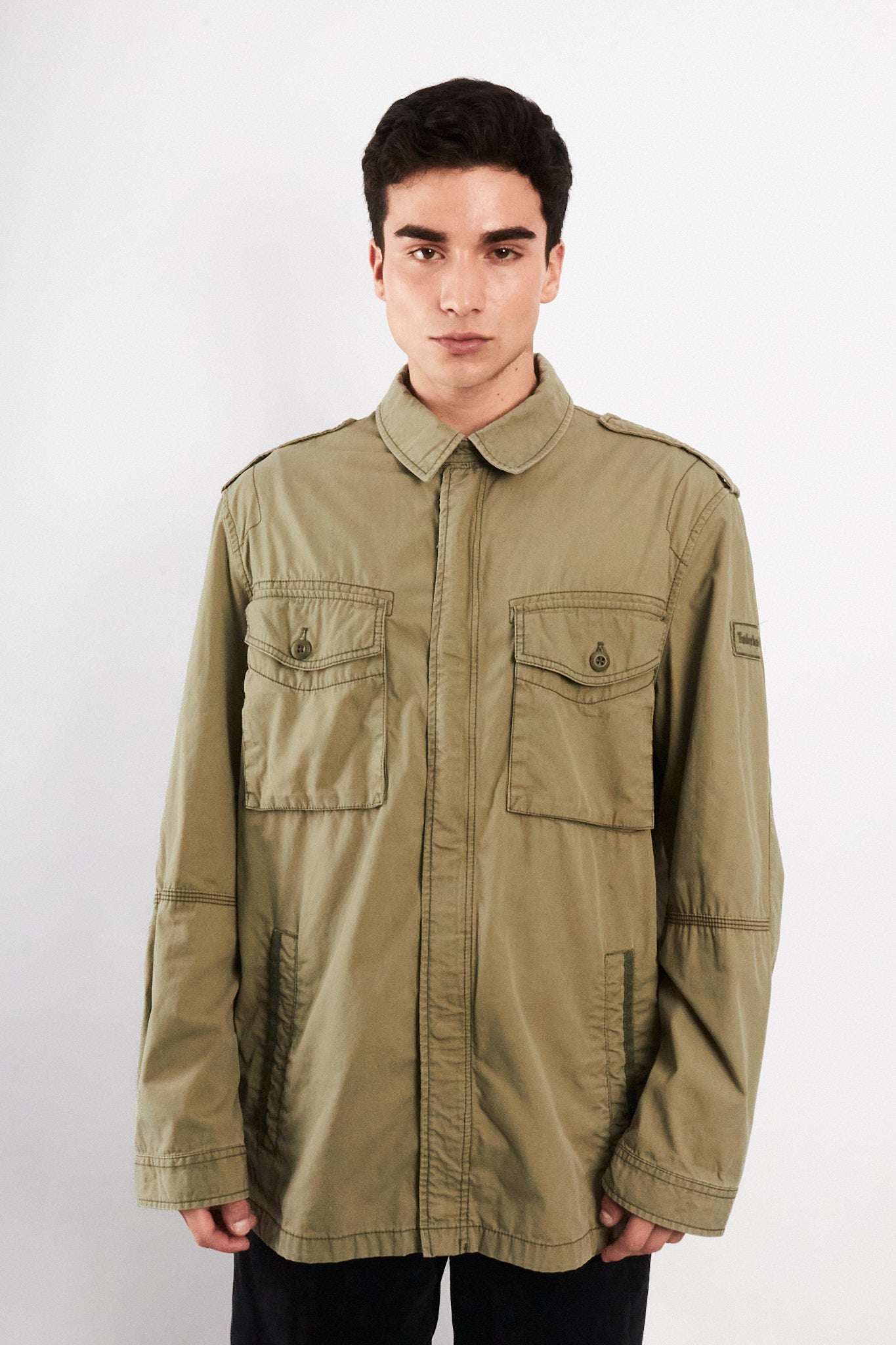 2000 Vintage Timberland Army Green Jacket (L/XL)