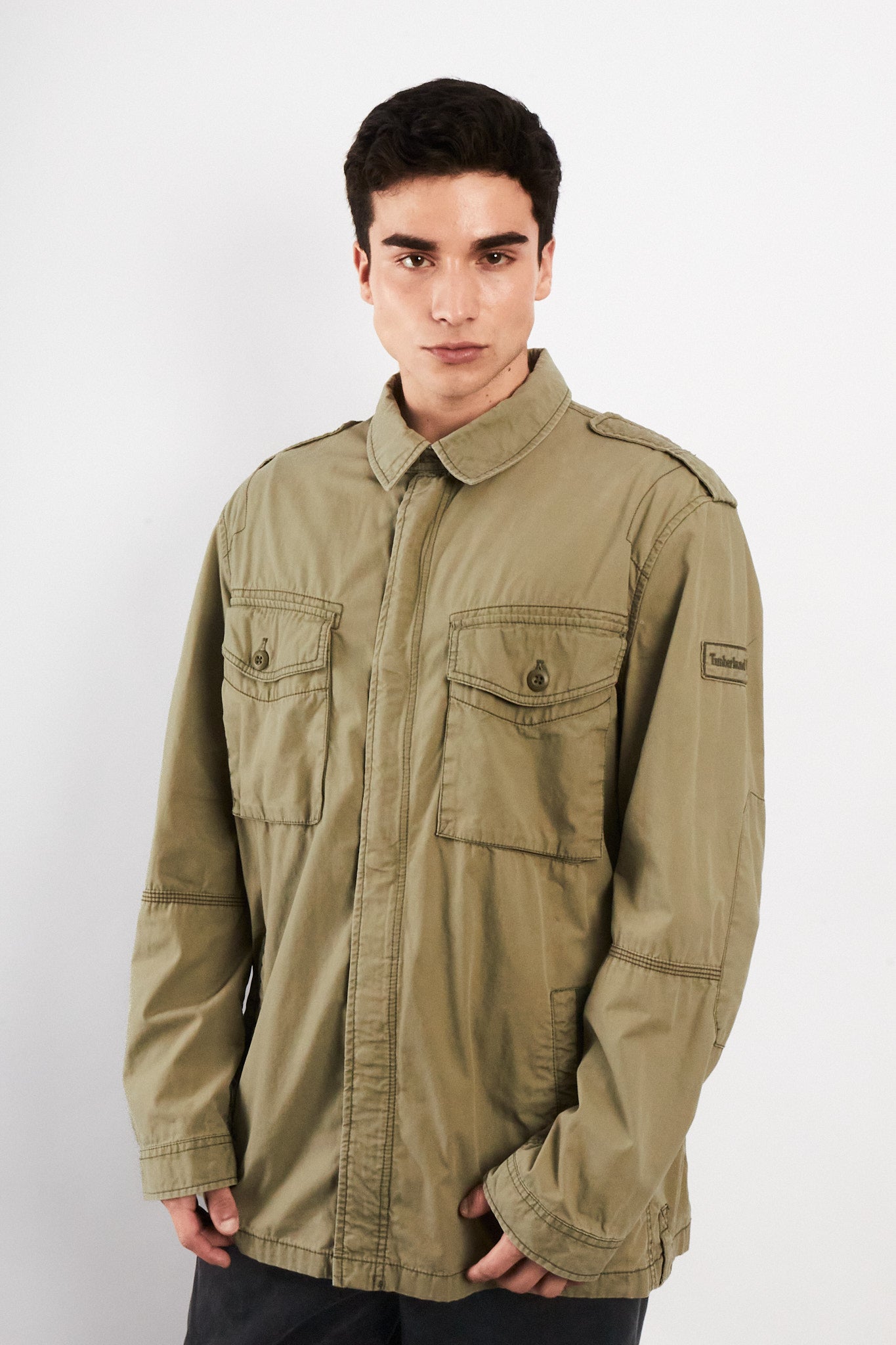 2000 Vintage Timberland Army Green Jacket (L/XL)