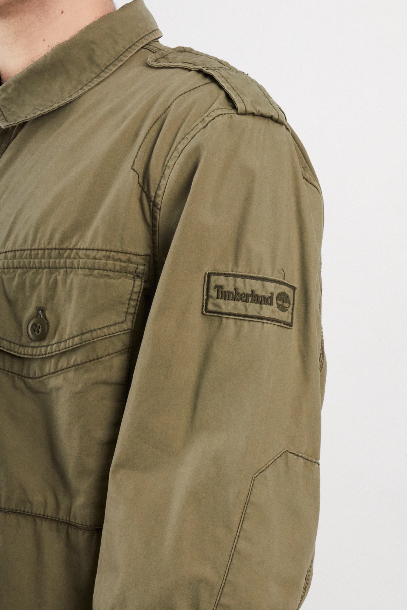 2000 Vintage Timberland Army Green Jacket (L/XL)