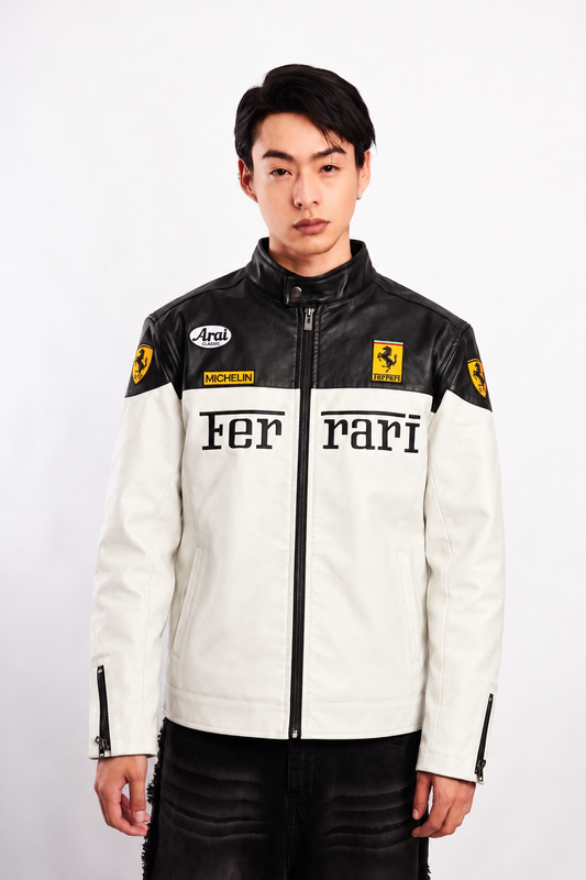 Scuderia Ferrari Black Edition Vegan Leather Racing Jacket