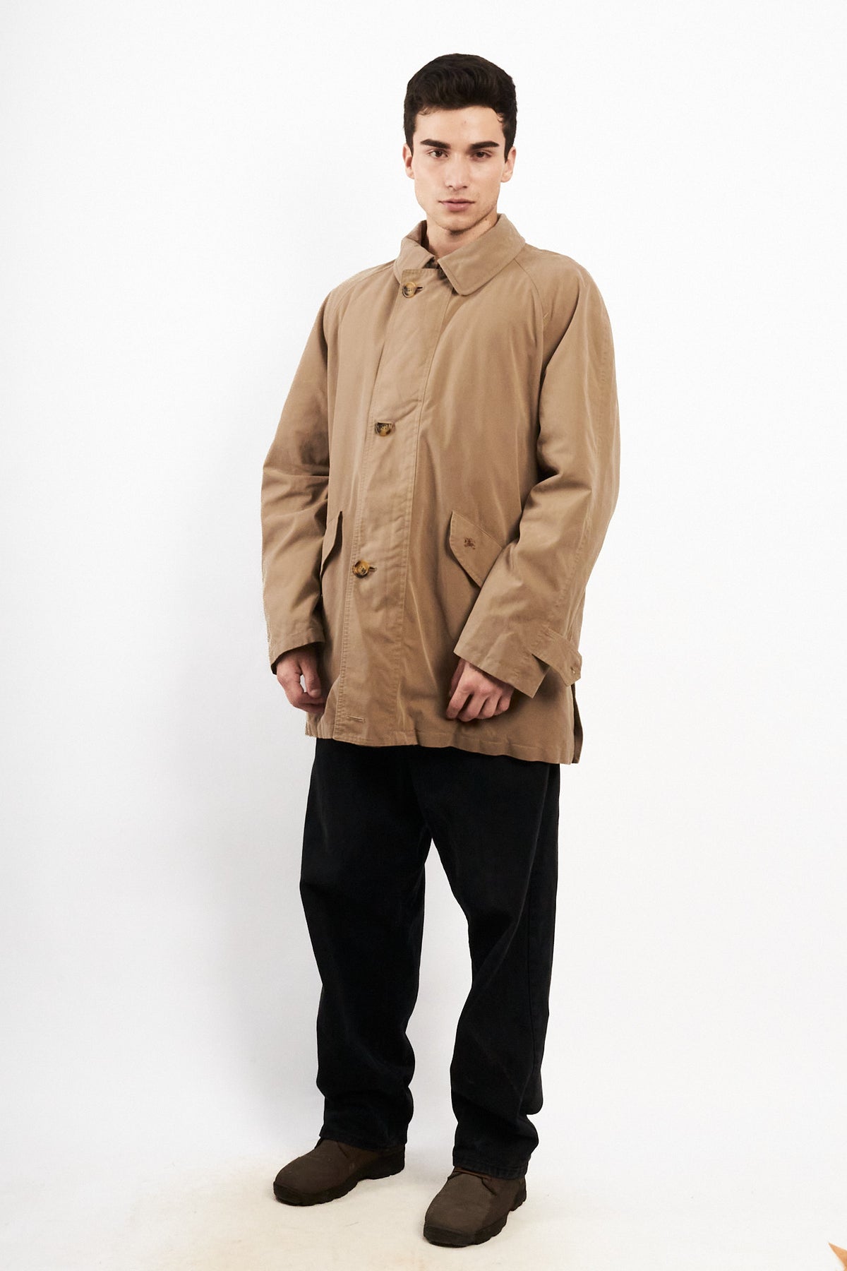 2000 Vintage Burberry Khakhi Mid Trench Coat (M/L)