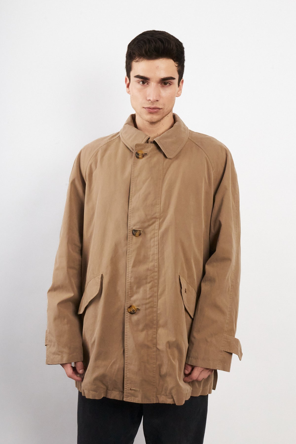 2000 Vintage Burberry Khakhi Mid Trench Coat (M/L)