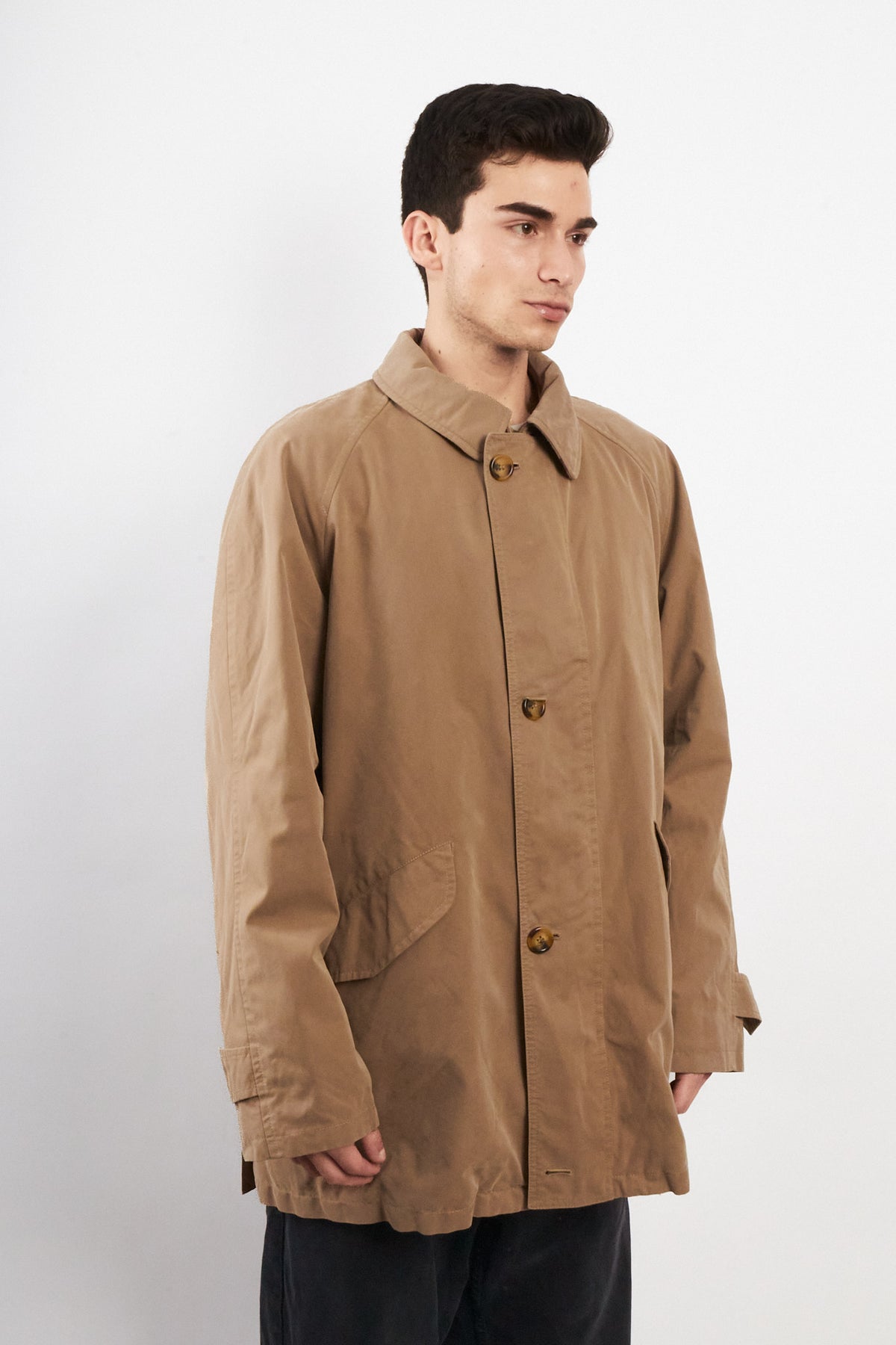 2000 Vintage Burberry Khakhi Mid Trench Coat (M/L)