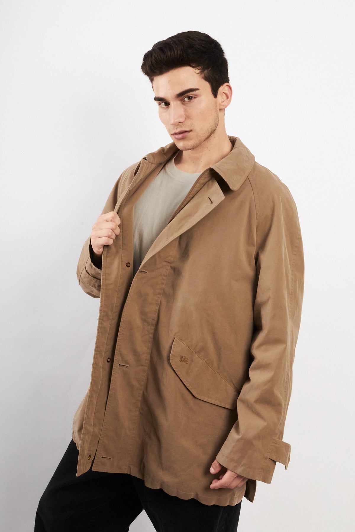 2000 Vintage Burberry Khakhi Mid Trench Coat (M/L)