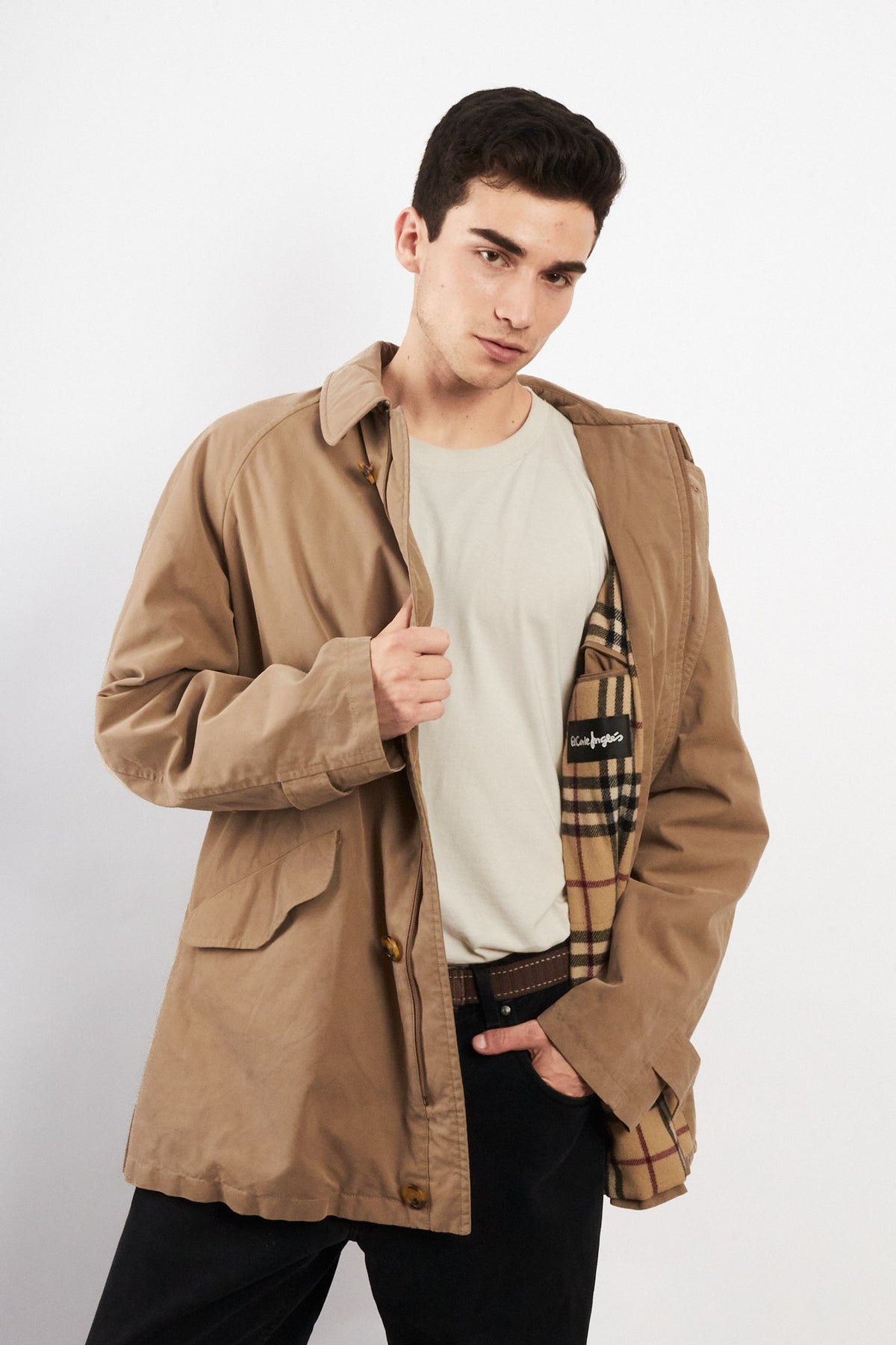 2000 Vintage Burberry Khakhi Mid Trench Coat (M/L)