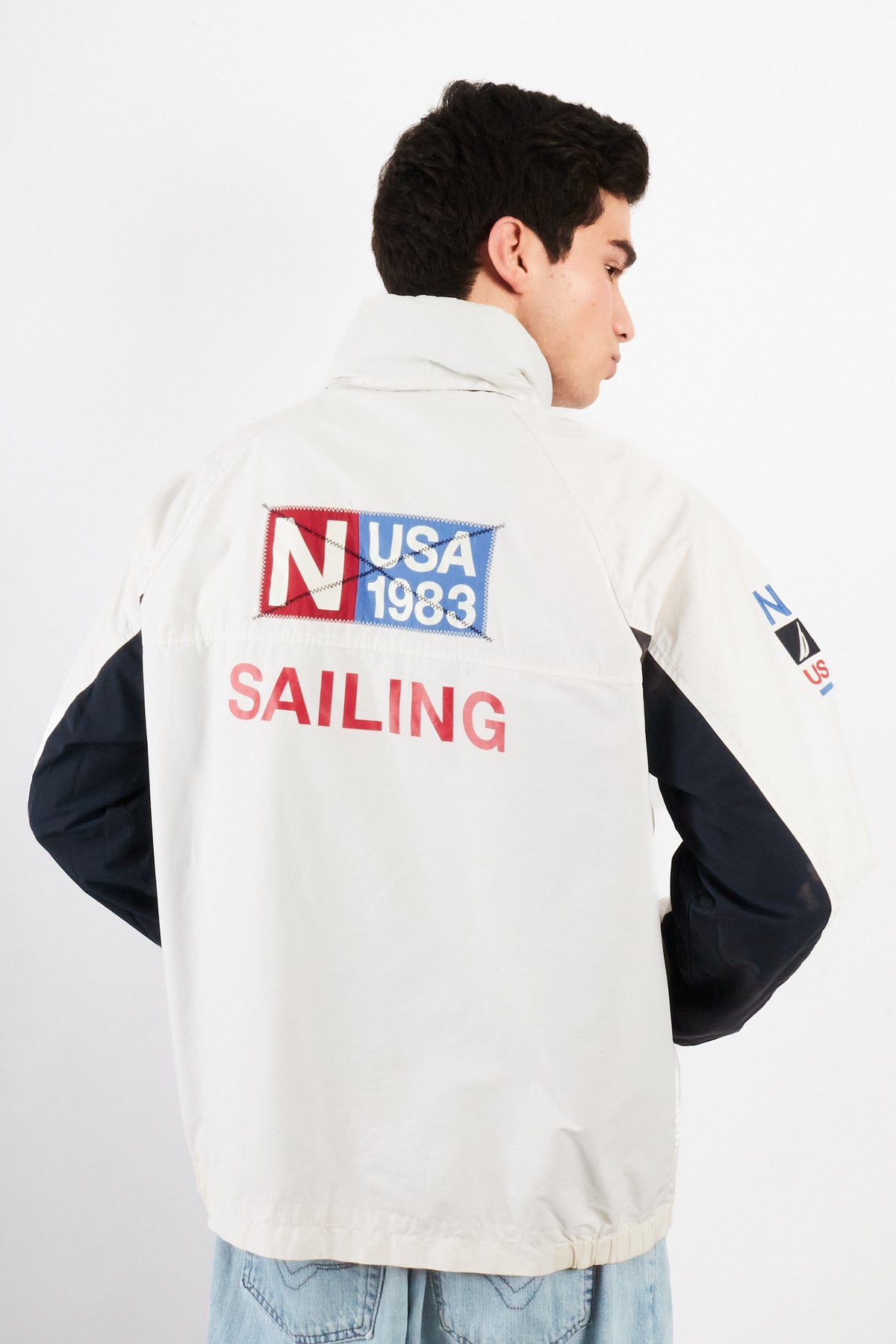 2000 Vintage Nautica Sailing Big Logo Impermeable Jacket (M/L)