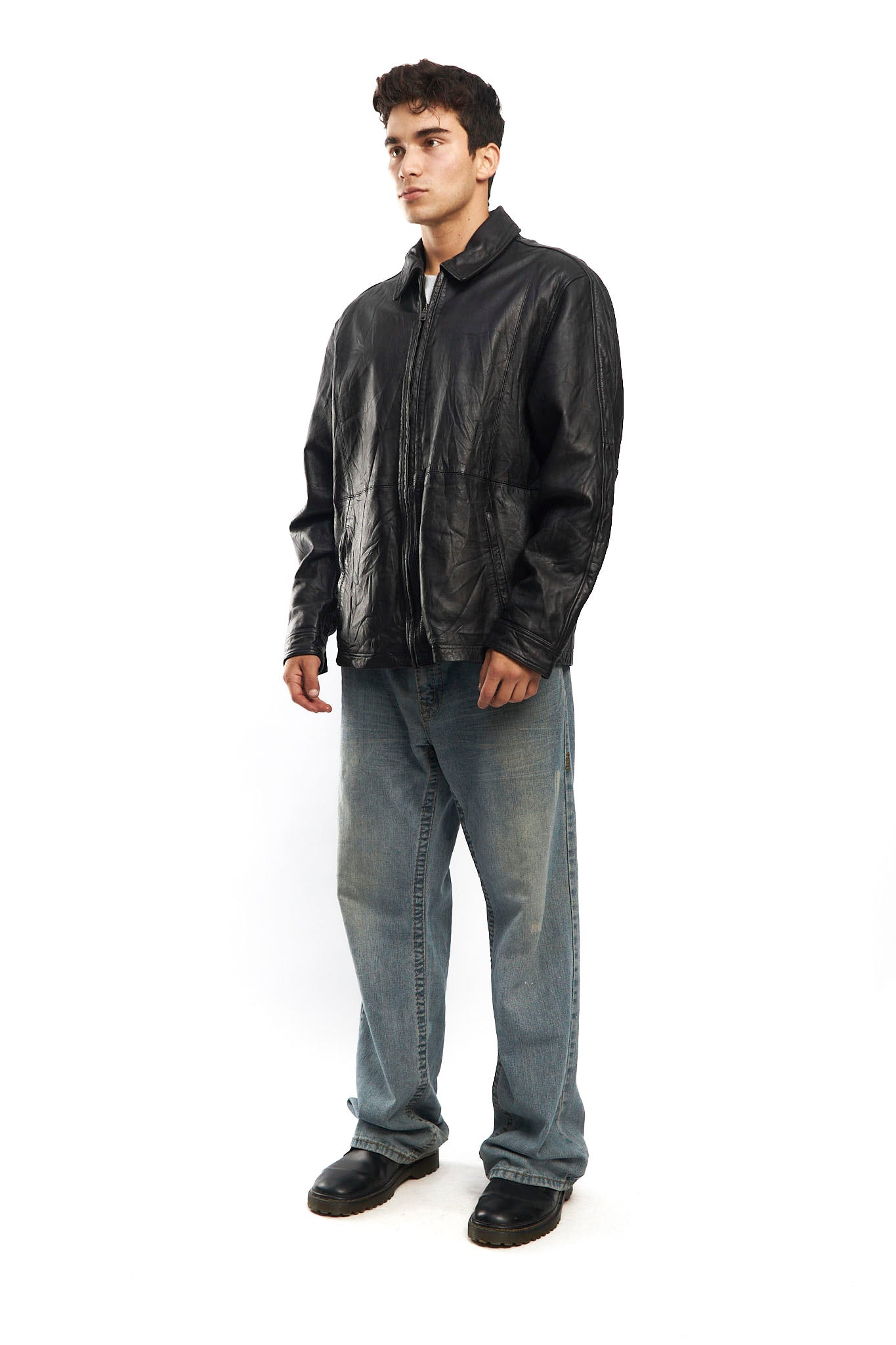 2000 Hugo Boss Leather Harrington Jacket (L)