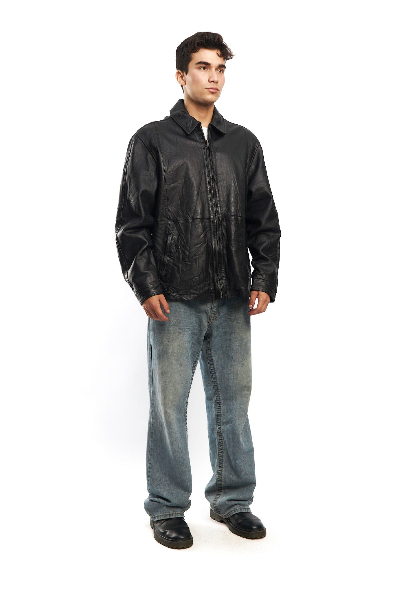 2000 Hugo Boss Leather Harrington Jacket (L)