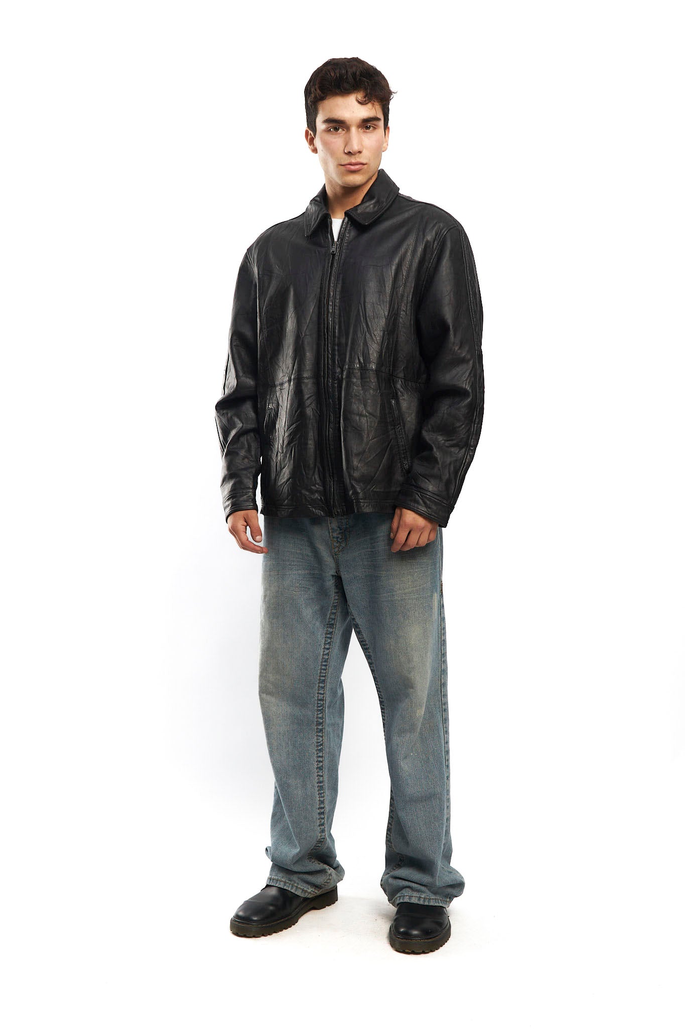 2000 Hugo Boss Leather Harrington Jacket (L)
