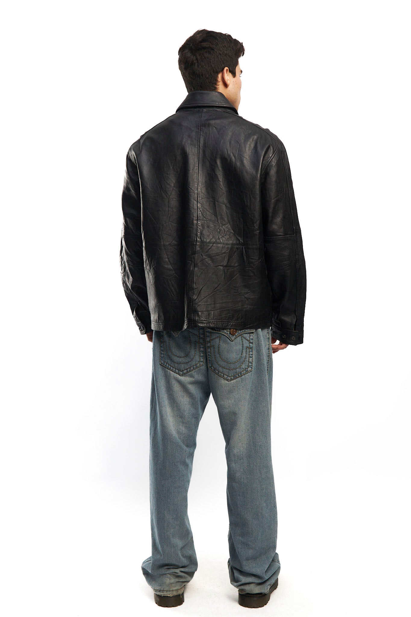 2000 Hugo Boss Leather Harrington Jacket (L)