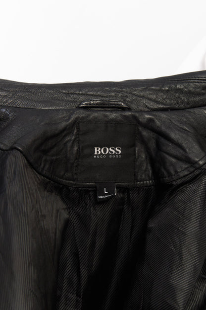 2000 Hugo Boss Leather Harrington Jacket (L)