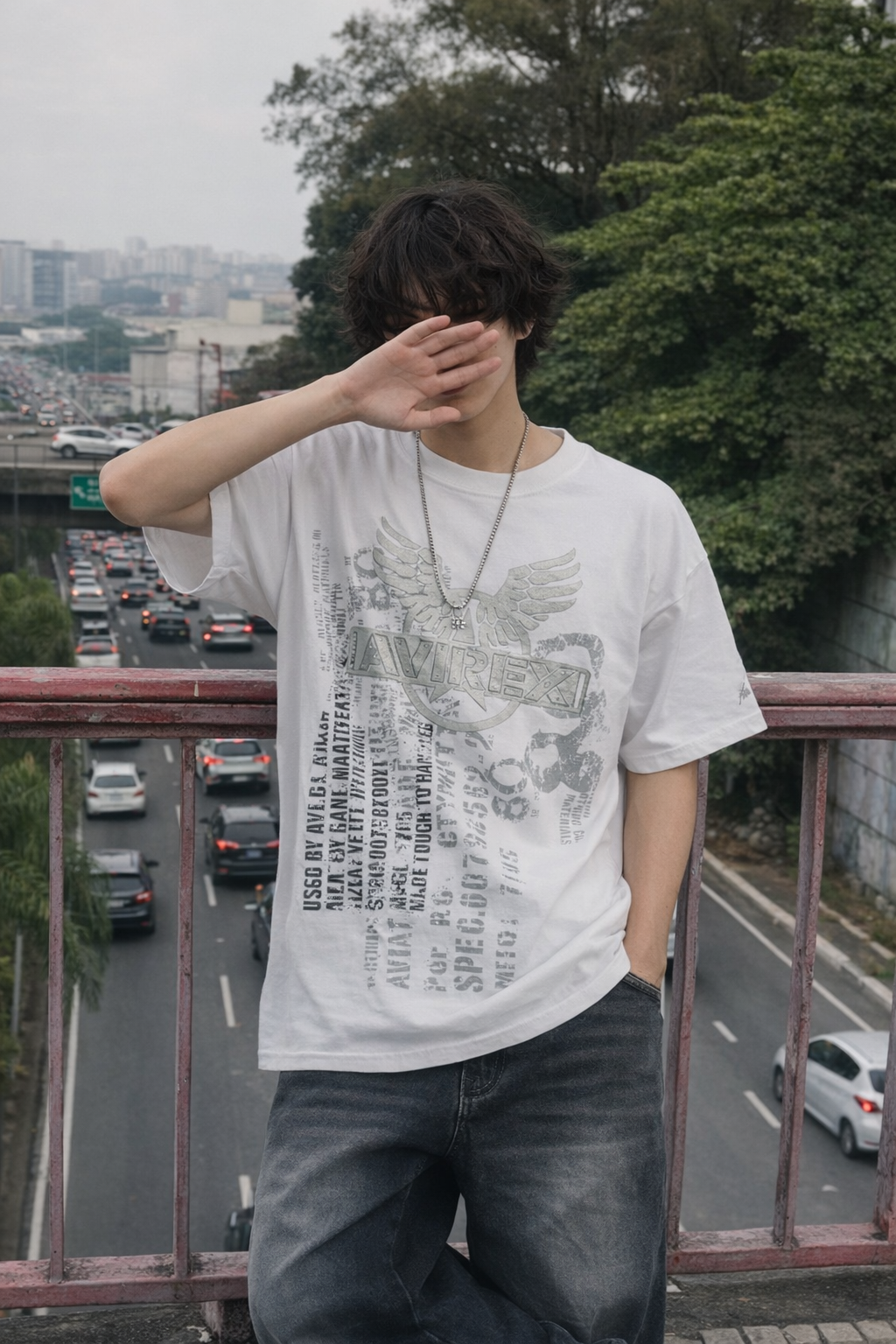 Y2K Vintage Avirex Graphic Tee (L)