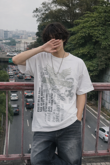 Y2K Vintage Avirex Graphic Tee (L)