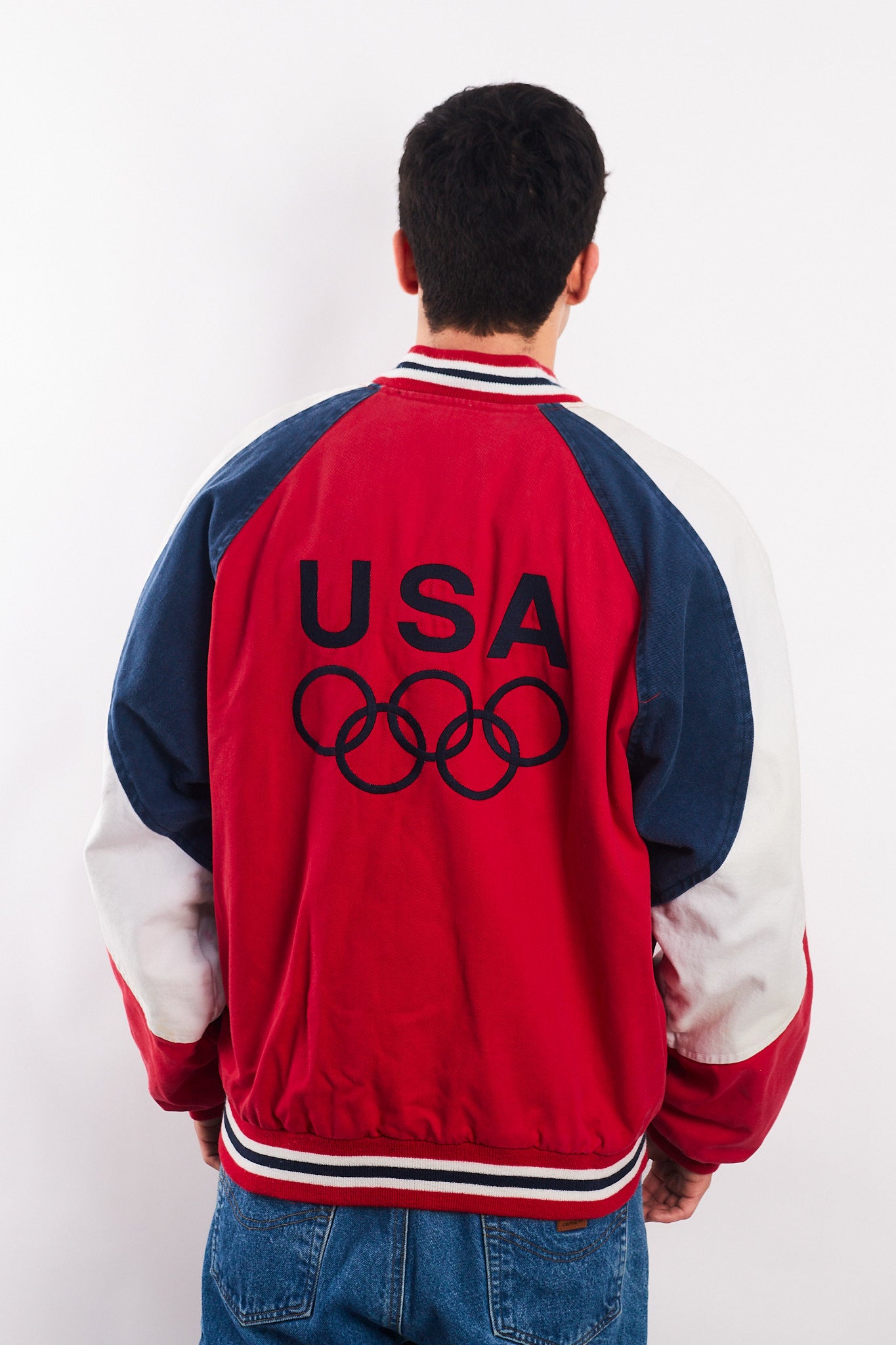 1990 Vintage USA Olympics Game Varsity Jacket (L/XL)