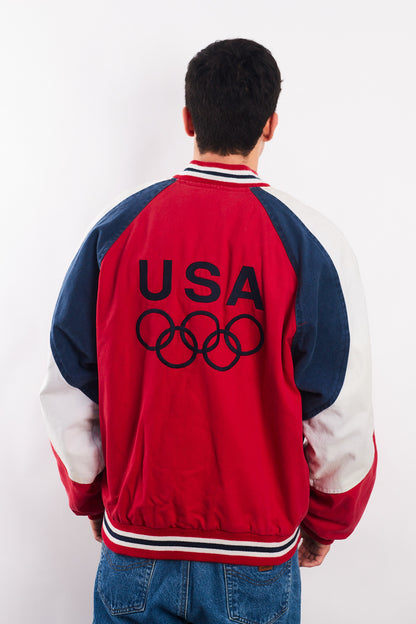 1990 Vintage USA Olympics Game Varsity Jacket (L/XL)