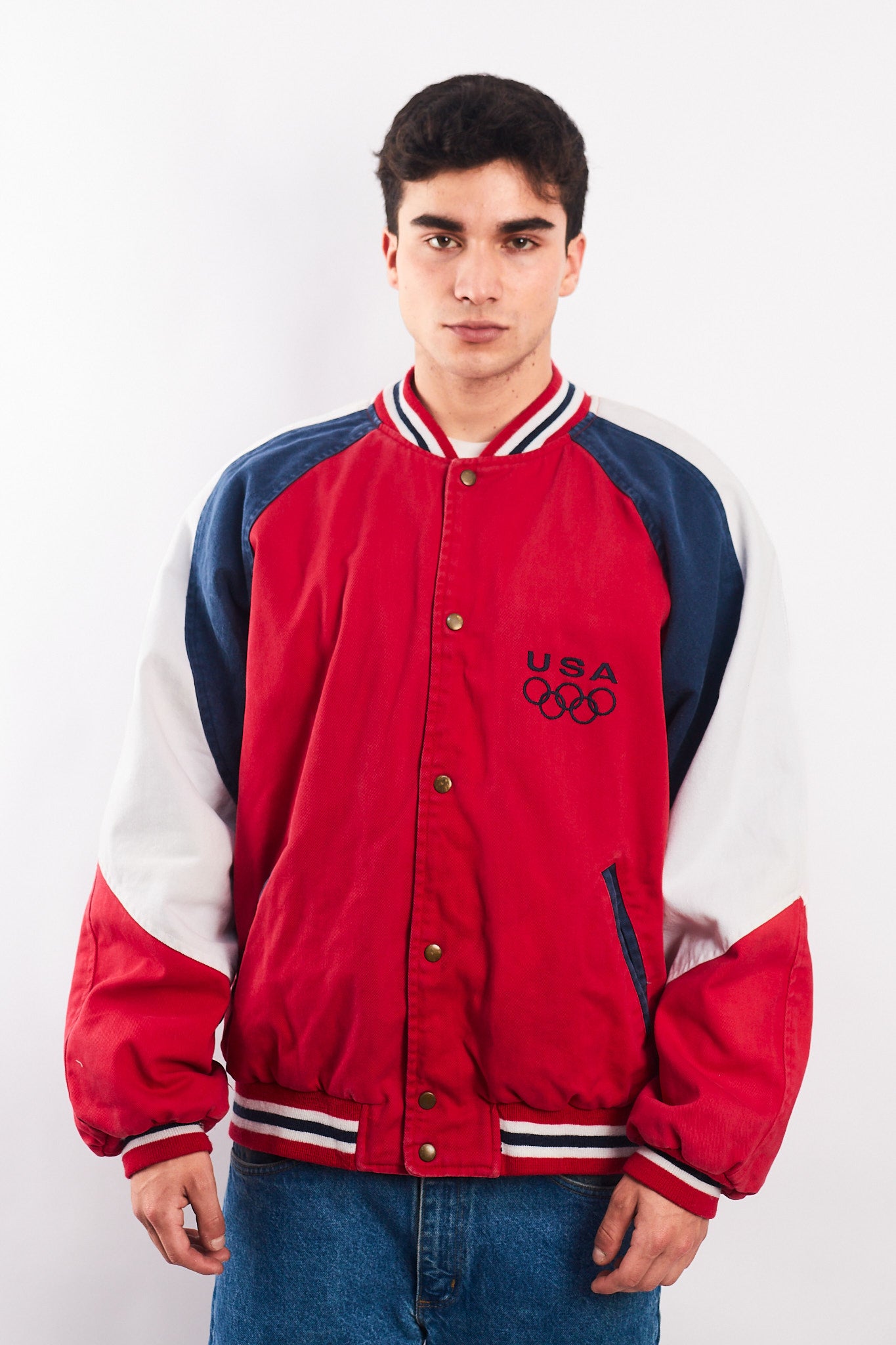1990 Vintage USA Olympics Game Varsity Jacket (L/XL)