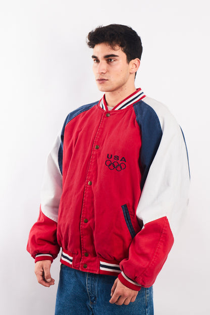 1990 Vintage USA Olympics Game Varsity Jacket (L/XL)