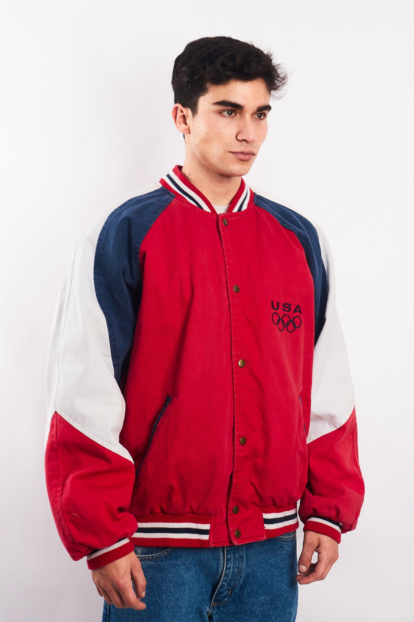 1990 Vintage USA Olympics Game Varsity Jacket (L/XL)