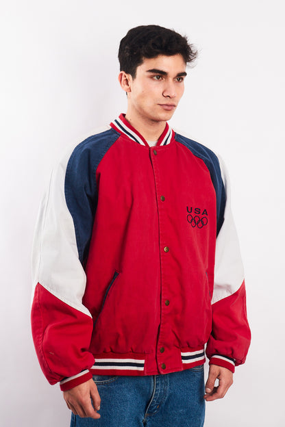1990 Vintage USA Olympics Game Varsity Jacket (L/XL)